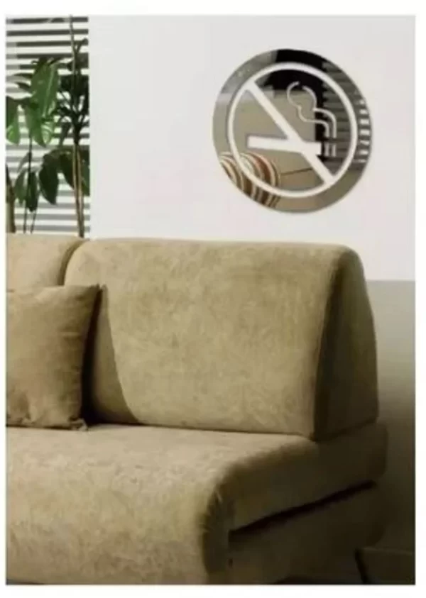 Espelho Decorativo Acrílico Espelhado Placa Proibido Fumar - Imagem 2