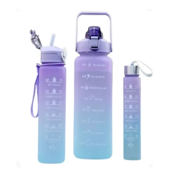 Kit 3 Garrafas De Água Squeeze Motivacional - Imagem 2