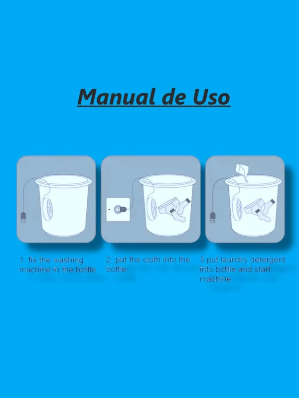 Mini Máquina De Lavar Roupa USB Rotativa Portátil Para Roupas Íntimas - Imagem 4