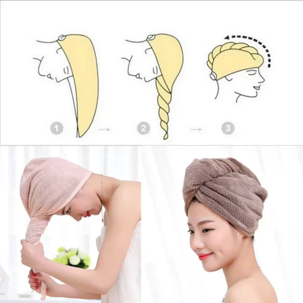 Toalha Microfibra Para Secar Cabelo - Imagem 5