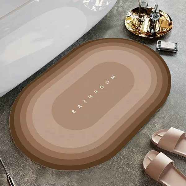 Tapete Antiderrapante De Espuma De Memória De Microfibra De Banheiro - Imagem 4