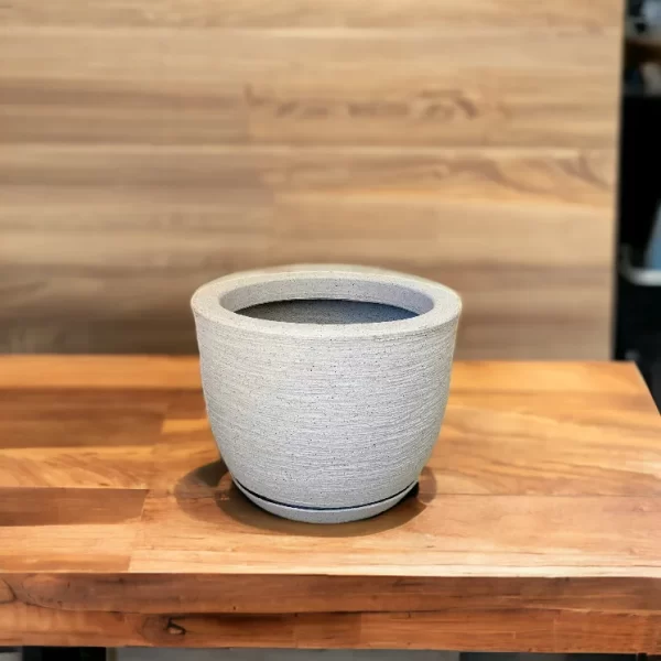Vaso Decorativo Planta ou Flor Polietileno Bojo Redondo Riscado - Imagem 3