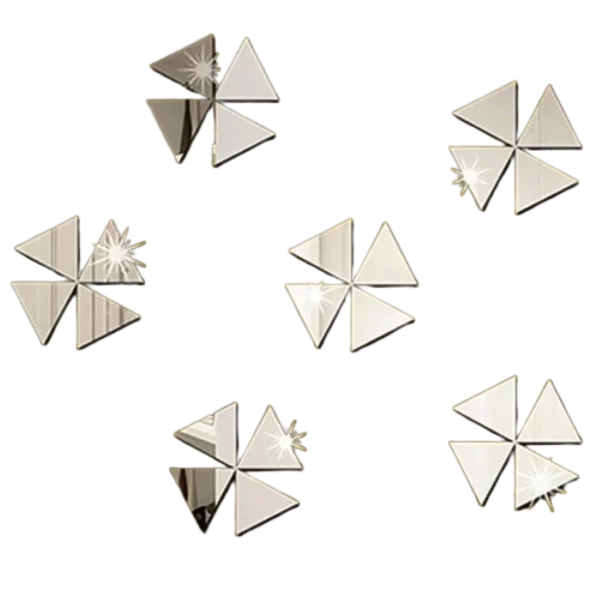 Kit 10 Espelhos Adesivos Criativo Formato Triangular 3 Lados Triângulo 15x16cm - Imagem 5