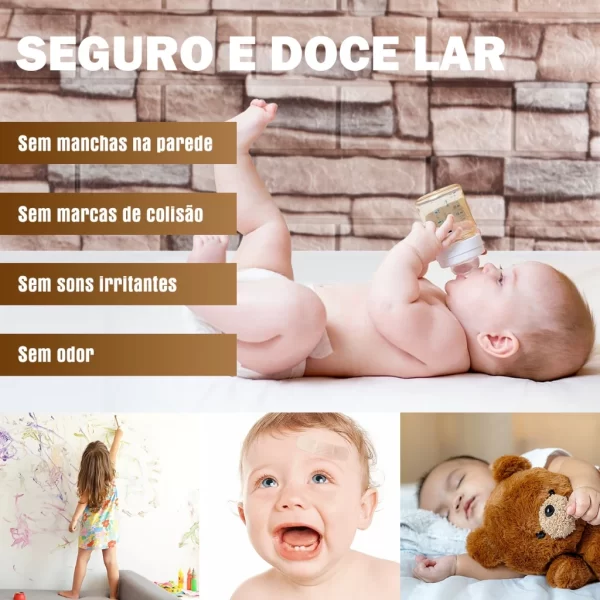 Kit com 30 Unidades de Placas de Papel 3D Auto Adesivo para Parede - Estilo Tijolo - Imagem 3