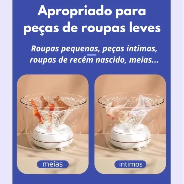 Mini Máquina De Lavar Roupa USB Rotativa Portátil Para Roupas Íntimas - Imagem 2