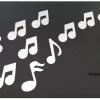 Espelho Decorativo Prata Notas Musicais 10cm Kit 10 Peças