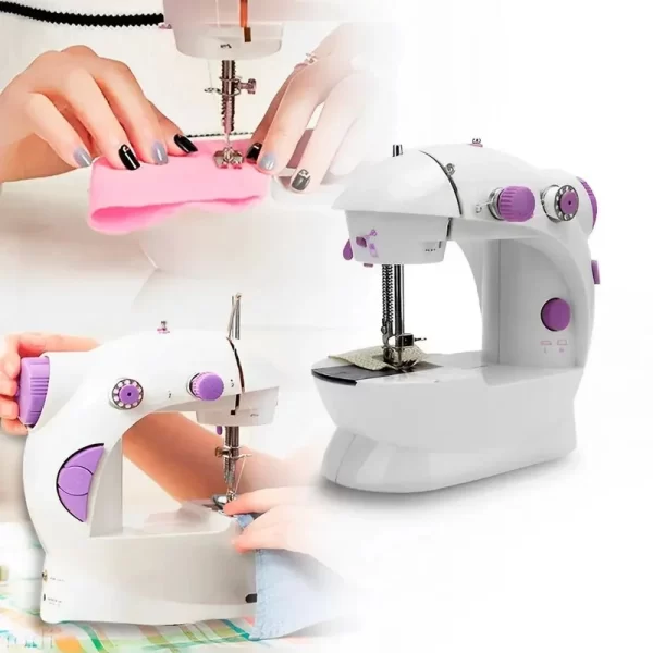 Mini Máquina Costura Portátil Com Pedal Elétrica Bivolt 110V/220V - Imagem 2
