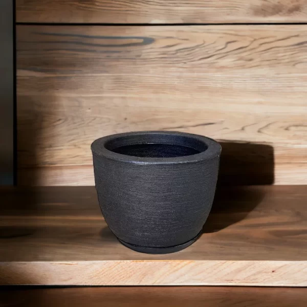 Vaso Decorativo Planta ou Flor Polietileno Bojo Redondo Riscado - Imagem 4