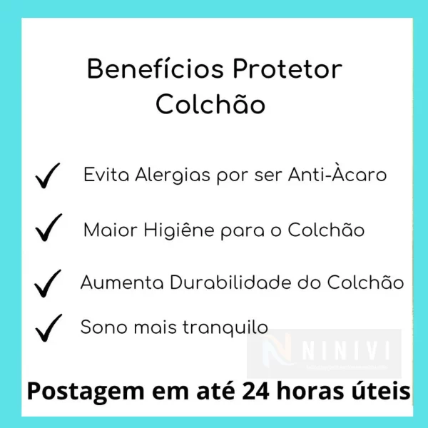Capa Colchão Solteiro Azul - Imagem 6