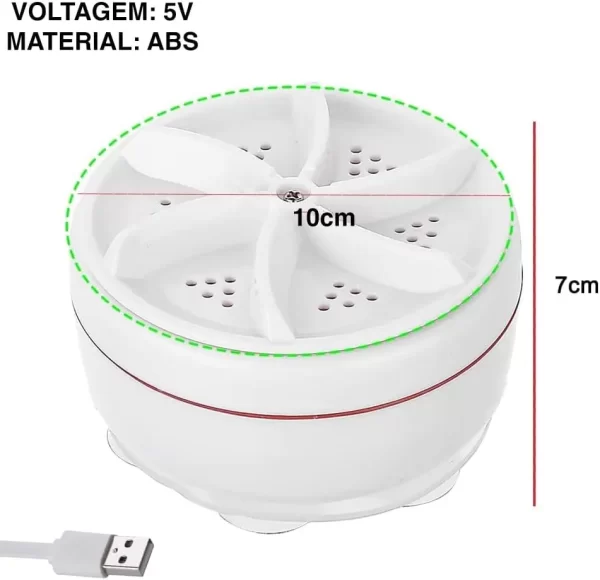 Mini Máquina de Lavar Roupas Panos Toalhas no Balde USB - Imagem 3