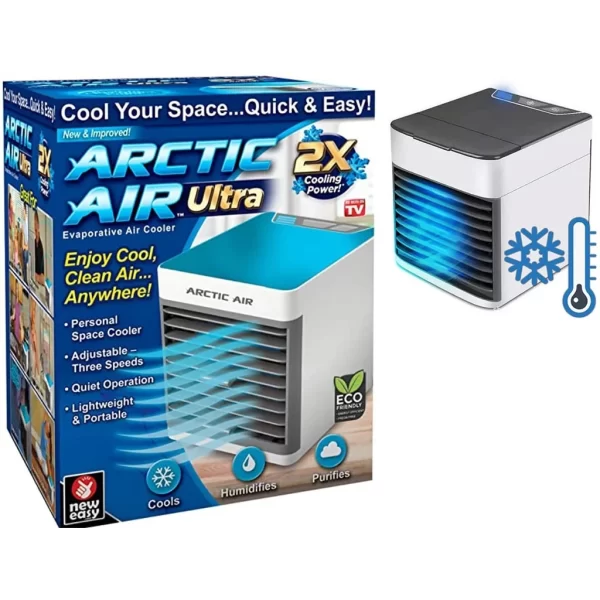 DAFUSHOP Mini Ar Condicionado Portátil Cooler Umidificador Climatizador Luz Led Clima Artic 3 Velocidades Refrigerador Pessoal - Imagem 4