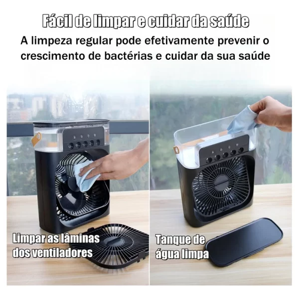 Mini Ventilador Com 5 Furos, Ar Condicionado Pequeno, Umidade E Umidificador, Refrigerador De Ar Silencioso - Imagem 4