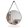 Espelho Redondo Decorativo Adnet Supenso Parede 40cm + Suporte