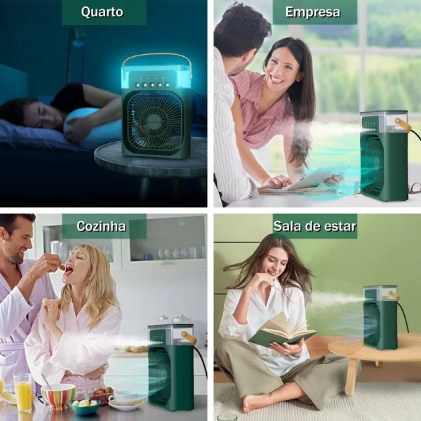 Mini Ventilador Refrigerador De Ar Com 5 Furos, Silencioso, Umidificador Portátil, Spray, Refrigerado A Água - Imagem 3