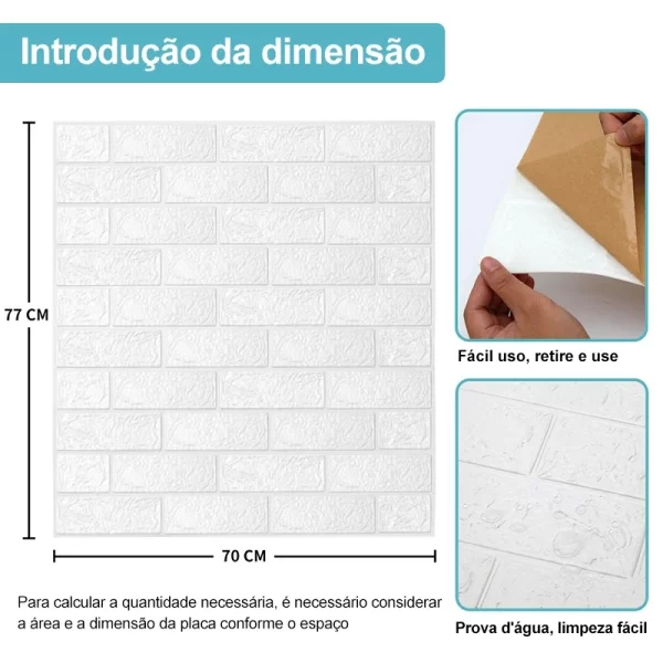 Kit com 15 Unidades de Placas de Papel 3D Auto Adesivo para Parede - Imagem 3