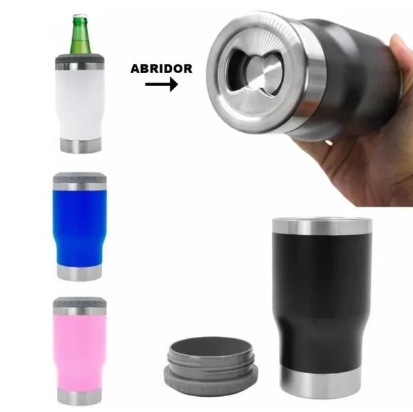Copo Térmico com Abridor Porta Cerveja Garrafa - Imagem 3