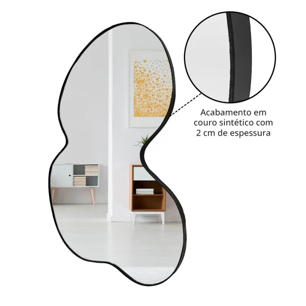 Espelho Grande Decorativo Modelo Nuvem 60x80 + Suporte Incluso - Imagem 5
