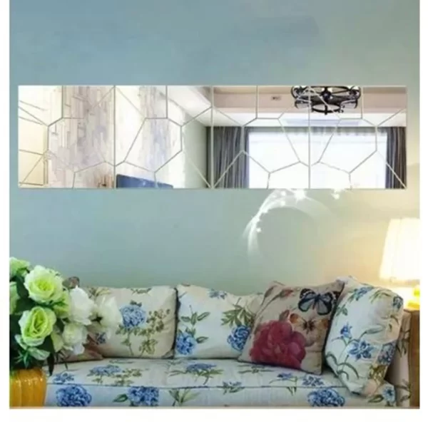 Espelho Decorativo Quadrados Grande Acrílico 1,20mx 0,30m - Imagem 3