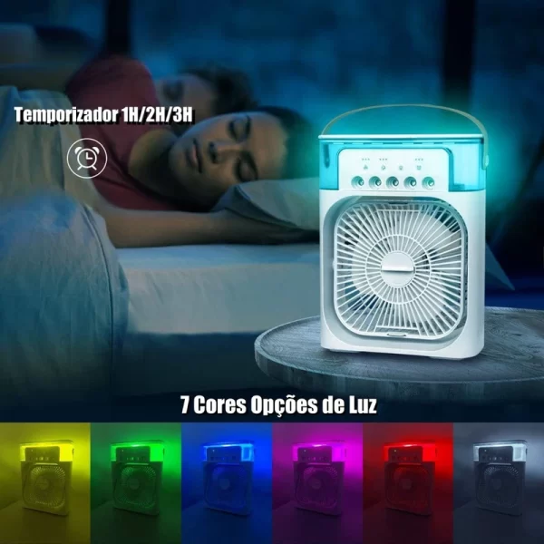 Mini Ventilador Refrigerador De Ar Com 5 Furos, Silencioso, Umidificador Portátil, Spray, Refrigerado A Água - Imagem 2