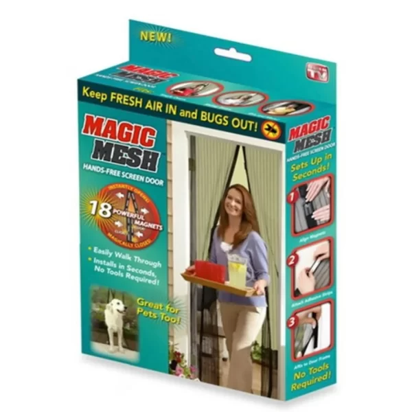 Cortina Tela Anti-Insetos Mosquiteiro Magic Mesh - Fecha com Imã - Imagem 6
