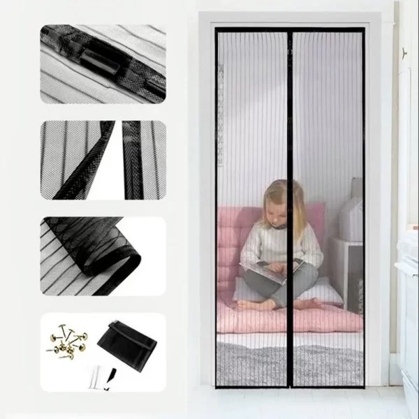Cortina Tela Anti-Insetos Mosquiteiro Magic Mesh - Fecha com Imã - Imagem 4