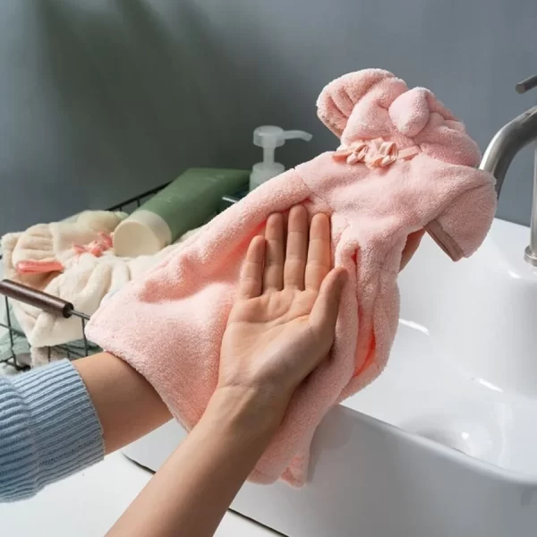 Microfibra Bowknot Hand Towels - Imagem 4