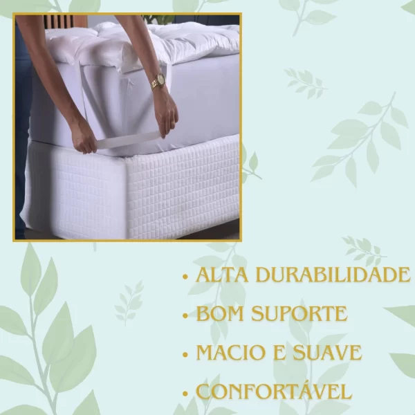 Pillow Top Queen Micropercal (158x198cm) - Protetor Colchão - Conforto Soft - Imagem 4