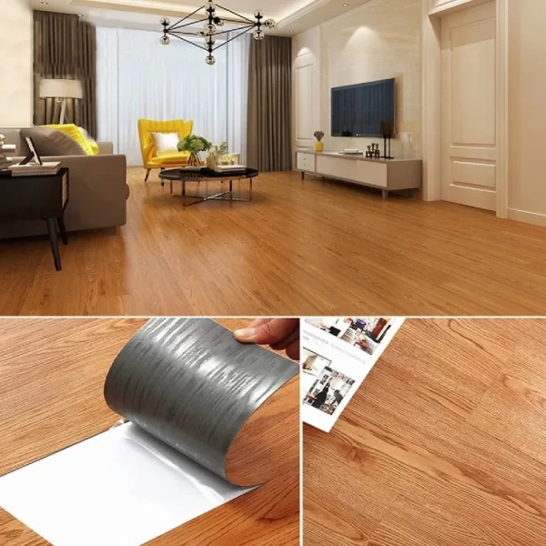 Kit 10 Porcelanato Autocolante Adesivo Para Piso Brilhante Vinílico 3d Impermeável - Imagem 2