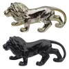 Estatua Leão 24cm Decorativo em Porcelana Preto ou Dourado