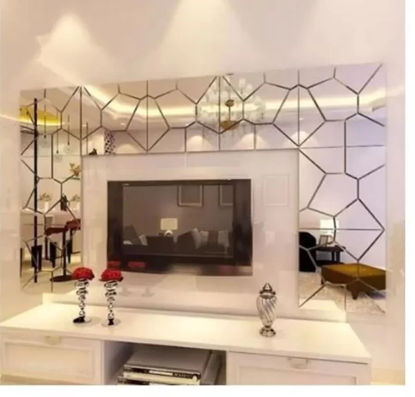 Espelho Decorativo Quadrados Grande Acrílico 1,20mx 0,30m - Imagem 2