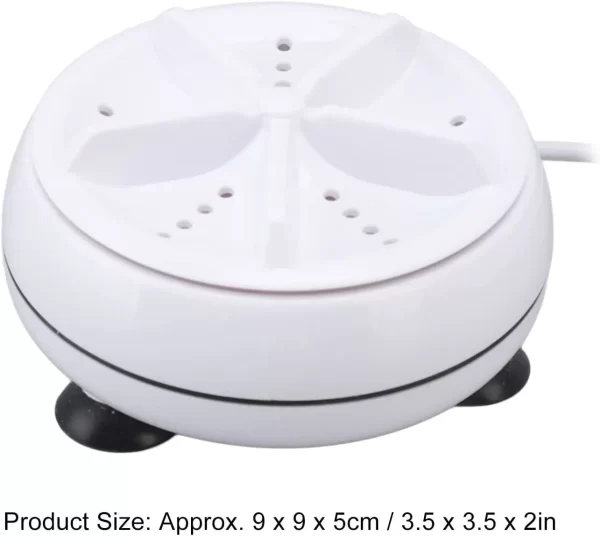 Mini Máquina De Lavar Portátil Ultrassônica Lavanderia Branco USB - Imagem 2