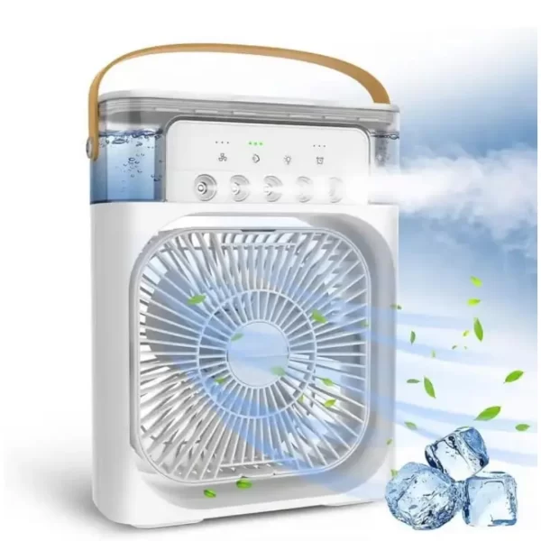 Ventilador Portátil 3 Em 1 Mini Ar Condicionado Umidificador E Climatizador Com LED Tanque De Água - Imagem 2