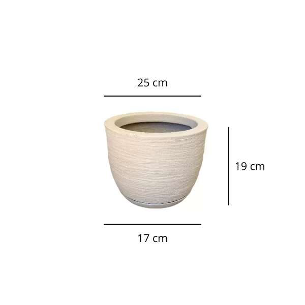Vaso Decorativo Planta ou Flor Polietileno Bojo Redondo Riscado - Imagem 5