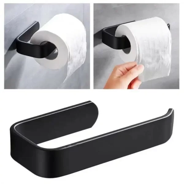 Suporte Para Papel Higiênico Preto - Imagem 2