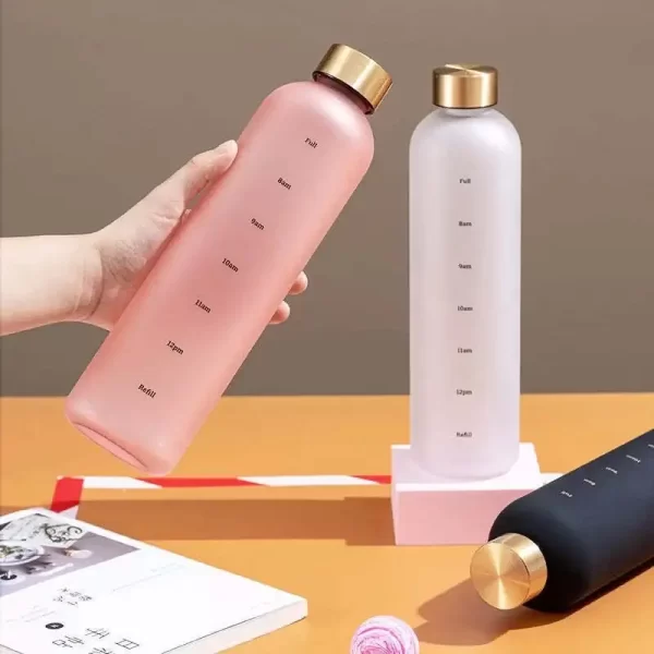 Garrafa De Água Fosca 1000 Ml Copo De Plástico Com Tampa Fosco - Imagem 5