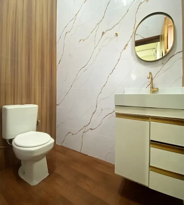 Kit 10 Porcelanato Autocolante Adesivo Para Piso Brilhante Vinílico 3d Impermeável - Imagem 5