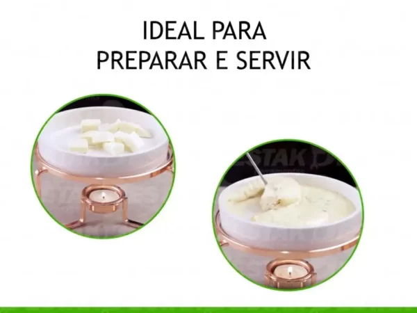 Rechaud Fondue Inox Porcelana - Imagem 2