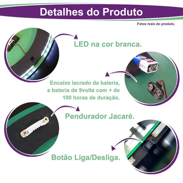 Espelho Decorativo Led Suspenso - Imagem 4