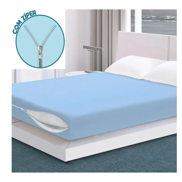 Capa Colchão Solteiro Azul