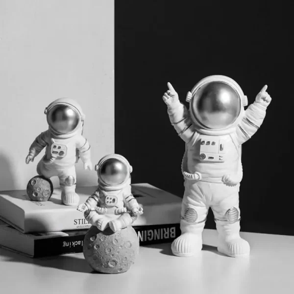 Resina Astronauta Estátua para Quarto e Escritório - Imagem 4