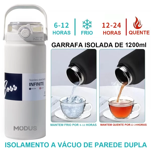 MODUS Garrafa Thermo a Vácuo - Frio e Quente - 1200ML - Imagem 5