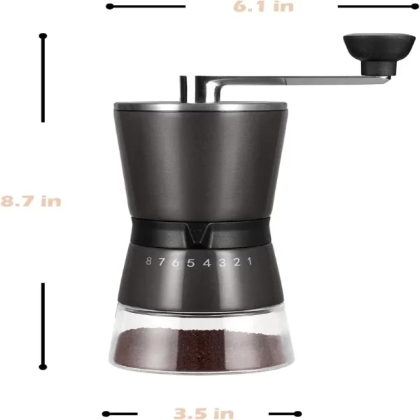 Moedor De Café Manual Com Rebarbuças Cerâmicas Cômicas, 15 Configurações Externas Ajustáveis - Imagem 3
