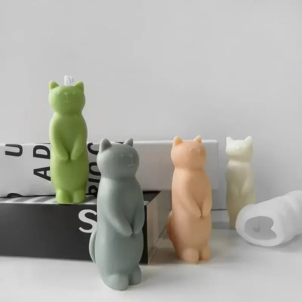 Vela Artesanal de Silicone Formato Gato - Imagem 3