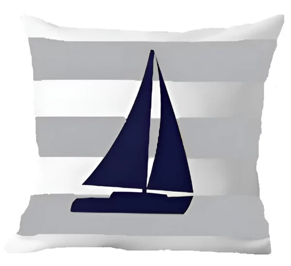 Kit 3 Capas De Almofadas Barco À Vela Navegação Marítima - Imagem 3