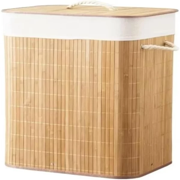 Cesta De Rattan Com Alças Para Roupas Sujas - Imagem 3