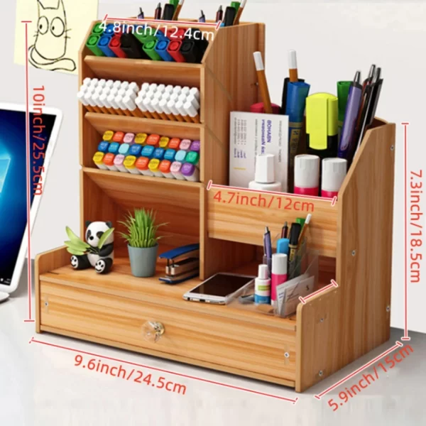 Caixa de Papelaria de Madeira Skew Pen Holder - Imagem 2