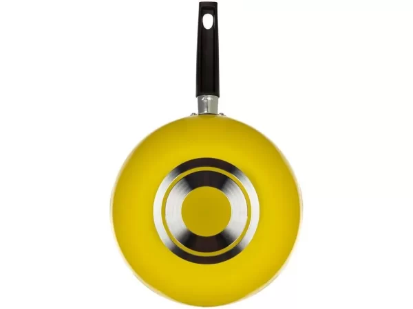 Frigideira Wok Antiaderente Multiflon de Alumínio Amarelo 24cm - Imagem 2