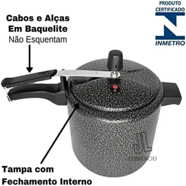 Panela De Pressão Certificada Inmetro, Panelas Craqueado, Fritadeiras De Pressão, 10 L, Portátil - Imagem 3