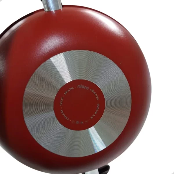 Frigideira Funda Wok Antiaderente 30cm Vermelha 5L - Imagem 5
