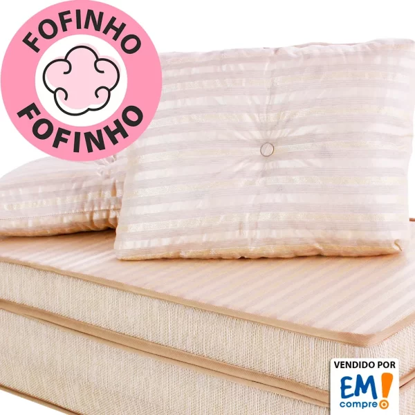 Kit 2 Peças Almofada Com Enchimento Flocos de Espuma 45x65cm Bf Colchoes - Imagem 4
